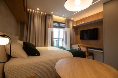 Sala / Quarto - Studio de kitnet/studio para alugar com 1 quarto, 27m² em Santo Amaro, São Paulo