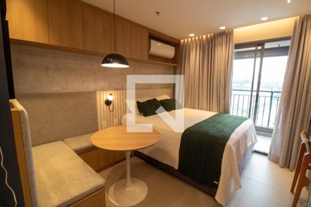 Sala / Quarto - Studio de kitnet/studio para alugar com 1 quarto, 27m² em Santo Amaro, São Paulo