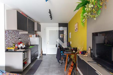 Cozinha de kitnet/studio para alugar com 1 quarto, 26m² em Campos Elíseos, São Paulo