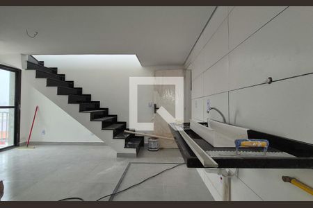 Cozinha de apartamento à venda com 2 quartos, 80m² em Vila Progresso, Santo André