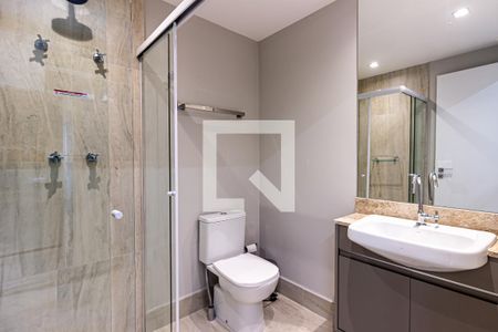Banheiro de kitnet/studio para alugar com 1 quarto, 24m² em Santo Amaro, São Paulo
