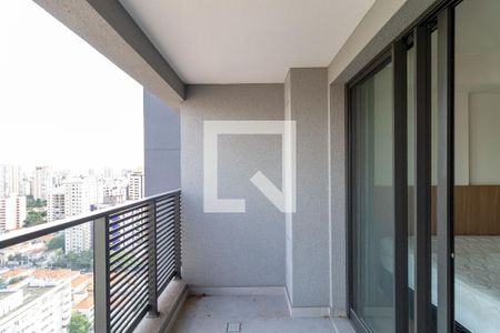 Varanda  de kitnet/studio para alugar com 1 quarto, 27m² em Pompeia, São Paulo