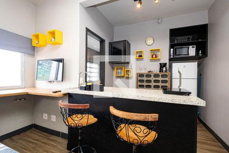 Cozinha de kitnet/studio para alugar com 1 quarto, 30m² em Bela Vista, São Paulo