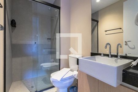 Banheiro de kitnet/studio à venda com 1 quarto, 30m² em Indianópolis, São Paulo