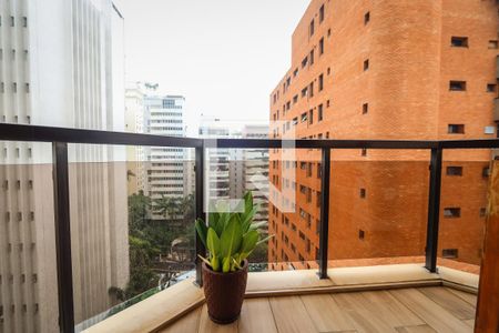Varanda da Sala de apartamento à venda com 1 quarto, 45m² em Jardim Paulista, São Paulo