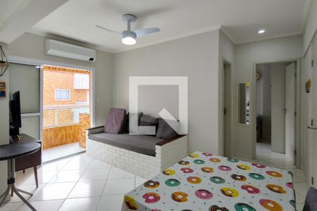 Sala de apartamento para alugar com 1 quarto, 50m² em Canto do Forte, Praia Grande