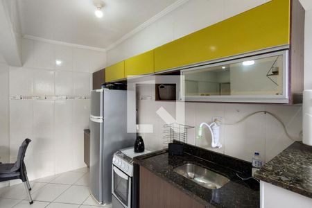 Cozinha de apartamento para alugar com 1 quarto, 50m² em Canto do Forte, Praia Grande