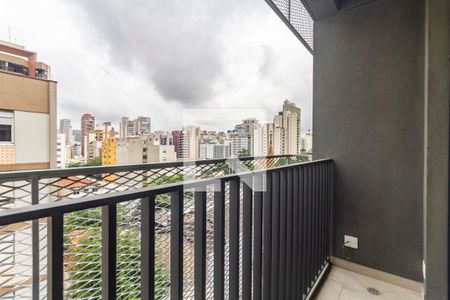 Varanda de kitnet/studio para alugar com 1 quarto, 26m² em Pinheiros, São Paulo