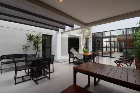 Área comum - Churrasqueira de kitnet/studio para alugar com 1 quarto, 28m² em Pinheiros, São Paulo