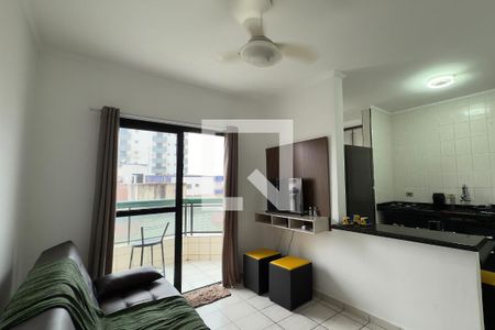 Sala de apartamento para alugar com 1 quarto, 42m² em Cidade Ocian, Praia Grande