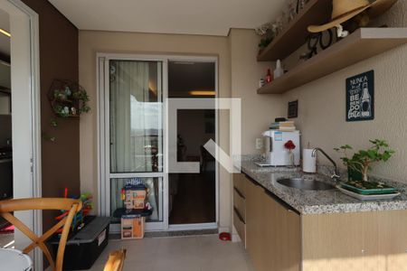 Varanda Gourmet de apartamento à venda com 2 quartos, 64m² em Vila Curuçá, Santo André