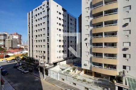 Vista da Sacada Sala de apartamento para alugar com 1 quarto, 70m² em Guilhermina, Praia Grande