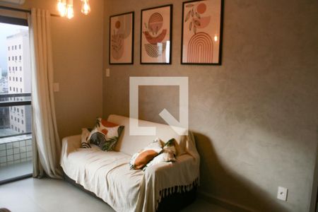 Sala de apartamento para alugar com 1 quarto, 50m² em Guilhermina, Praia Grande