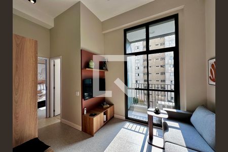 Sala de apartamento à venda com 1 quarto, 34m² em Santo Amaro, São Paulo