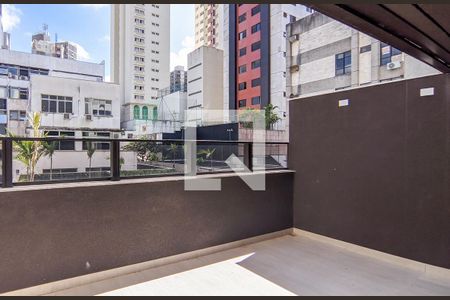 Varanda da Sala de apartamento à venda com 3 quartos, 124m² em Lourdes, Belo Horizonte