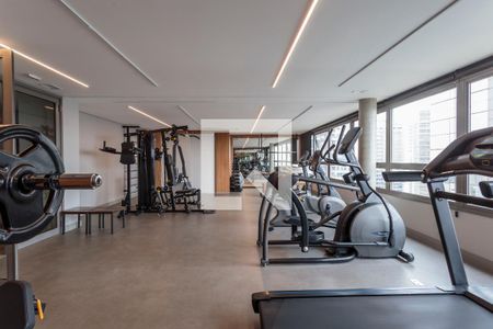 Área comum - Academia de apartamento para alugar com 1 quarto, 53m² em Indianópolis, São Paulo