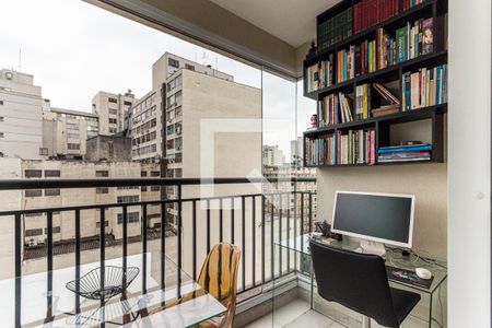 Varanda da Sala de apartamento para alugar com 1 quarto, 38m² em Santa Ifigênia, São Paulo