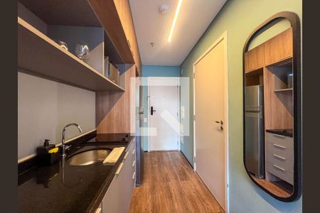 Cozinha de kitnet/studio para alugar com 1 quarto, 23m² em Vila Mariana, São Paulo