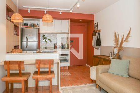 Sala e Cozinha de kitnet/studio para alugar com 1 quarto, 46m² em Pompeia, São Paulo