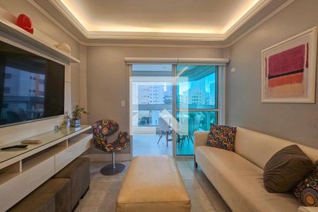 Sala de apartamento para alugar com 3 quartos, 130m² em Balneario Cidade Atlantica, Guarujá