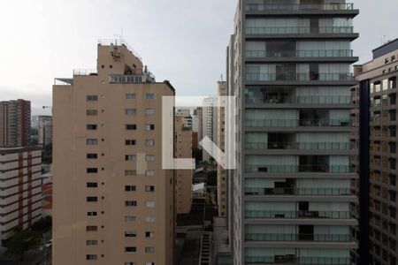 Vista da Sacada de apartamento à venda com 1 quarto, 35m² em Indianópolis, São Paulo