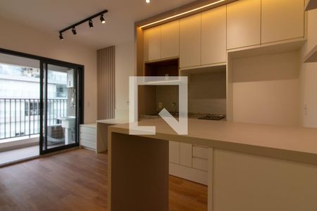 Sala/Cozinha de apartamento à venda com 1 quarto, 35m² em Indianópolis, São Paulo