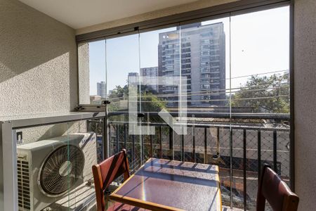 Varanda do quarto de kitnet/studio para alugar com 1 quarto, 31m² em Indianópolis, São Paulo