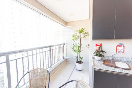 Varanda da Sala de apartamento à venda com 2 quartos, 64m² em Vila Curuçá, Santo André