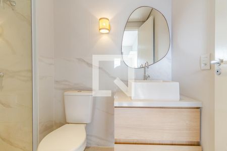 Banheiro da Suíte de apartamento à venda com 1 quarto, 28m² em Pinheiros, São Paulo