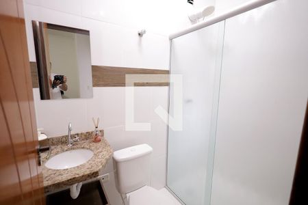 Banheiro Suíte 1 de apartamento à venda com 3 quartos, 110m² em Vila Valparaíso, Santo André