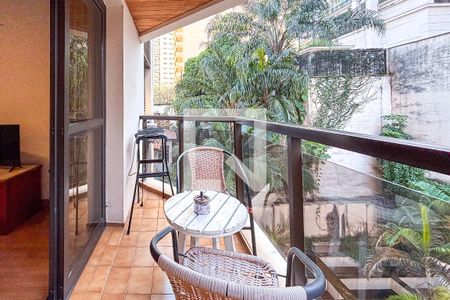 Varanda da Sala de apartamento à venda com 1 quarto, 40m² em Jardim Paulista, São Paulo