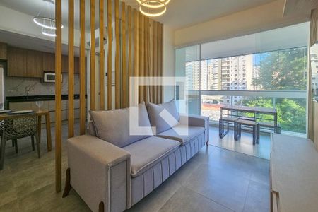 Sala de apartamento para alugar com 2 quartos, 61m² em Vila Alzira, Guarujá