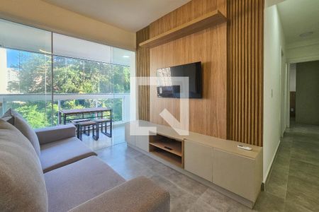 Sala de apartamento para alugar com 2 quartos, 61m² em Vila Alzira, Guarujá