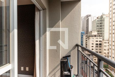 Varanda do Studio de apartamento para alugar com 1 quarto, 28m² em República, São Paulo