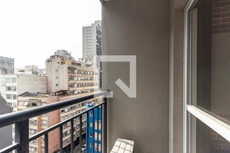 Varanda do Studio de apartamento para alugar com 1 quarto, 28m² em República, São Paulo