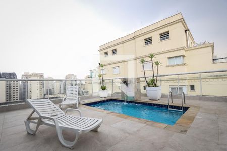 Área comum - Piscina de apartamento para alugar com 1 quarto, 40m² em Cerqueira César, São Paulo