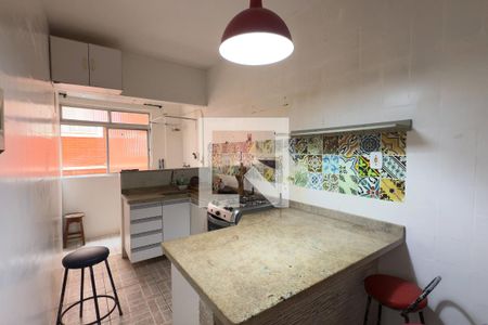 Cozinha de apartamento para alugar com 1 quarto, 43m² em Vila Tupi, Praia Grande