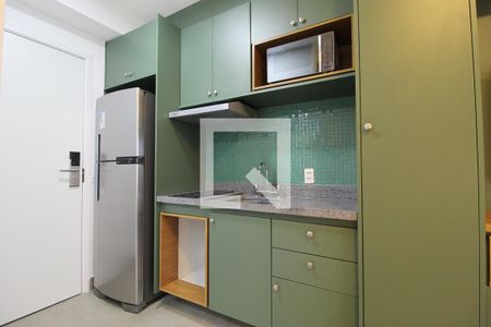 Cozinha de apartamento para alugar com 1 quarto, 24m² em Indianópolis, São Paulo