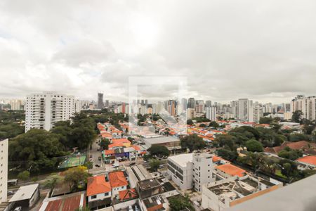 Sala Varanda Vista  de apartamento à venda com 2 quartos, 69m² em Santo Amaro, São Paulo