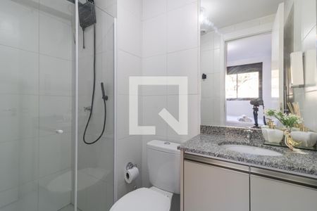 Banheiro da Suíte de apartamento para alugar com 1 quarto, 28m² em Vila Olímpia, São Paulo