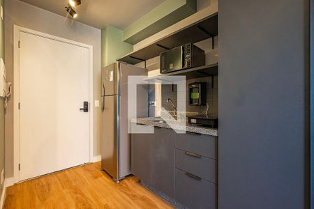Cozinha de kitnet/studio para alugar com 1 quarto, 25m² em Pinheiros, São Paulo