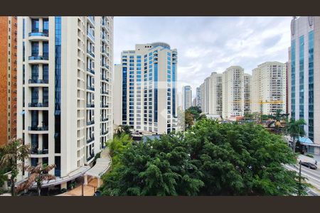 Vista da Sacada de kitnet/studio à venda com 1 quarto, 37m² em Indianópolis, São Paulo