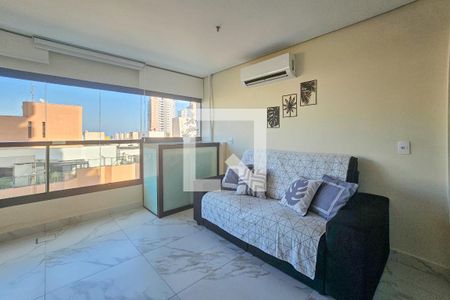 Sala de apartamento para alugar com 1 quarto, 41m² em Parque Enseada, Guarujá