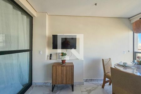 Sala de apartamento para alugar com 1 quarto, 41m² em Parque Enseada, Guarujá
