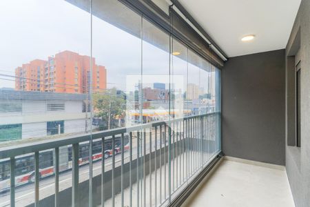 Varanda da Sala de apartamento à venda com 1 quarto, 40m² em Santo Amaro, São Paulo