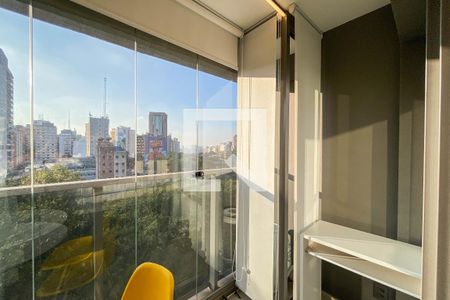 Varanda de kitnet/studio para alugar com 1 quarto, 23m² em Paraíso, São Paulo