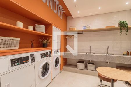 Área comum -Lavanderia de kitnet/studio à venda com 1 quarto, 28m² em Moema, São Paulo