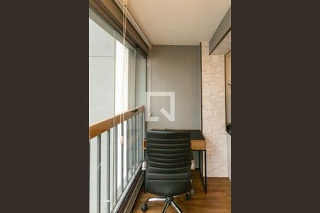 Varanda estendida de apartamento à venda com 1 quarto, 28m² em Brooklin, São Paulo