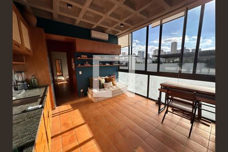 Sala / Cozinha de apartamento à venda com 1 quarto, 35m² em Brooklin, São Paulo