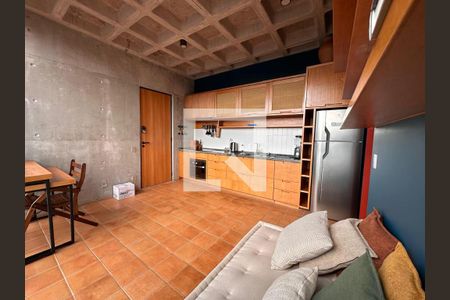 Sala / Cozinha de apartamento à venda com 1 quarto, 35m² em Brooklin, São Paulo